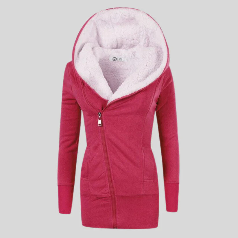 Brie – fleece cardigan with hood