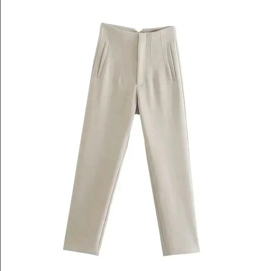 High waist casual formal trousers