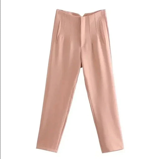 High waist casual formal trousers