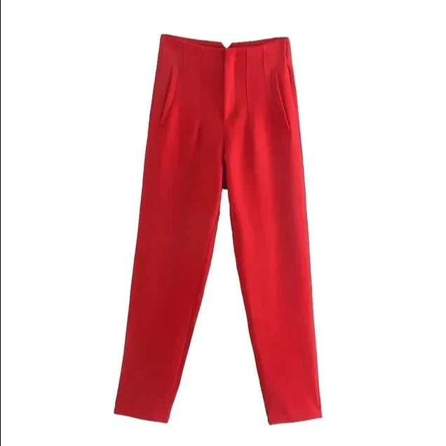 High waist casual formal trousers