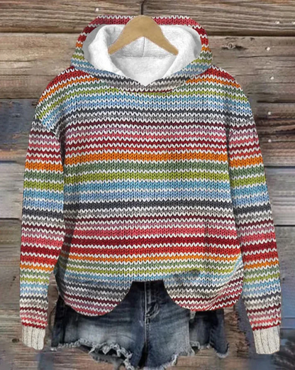 Hoodie with multicolored and long sleeves