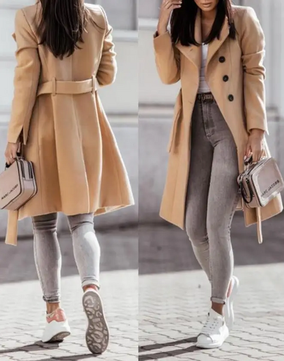 Miriam - stylish long coat with buttons