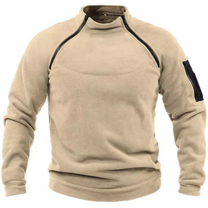 Men's tactical fleece jumper with zippered pockets