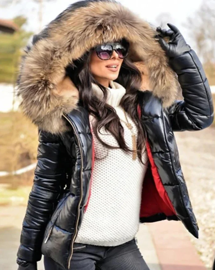 Laura - elegant winter coat with faux fur