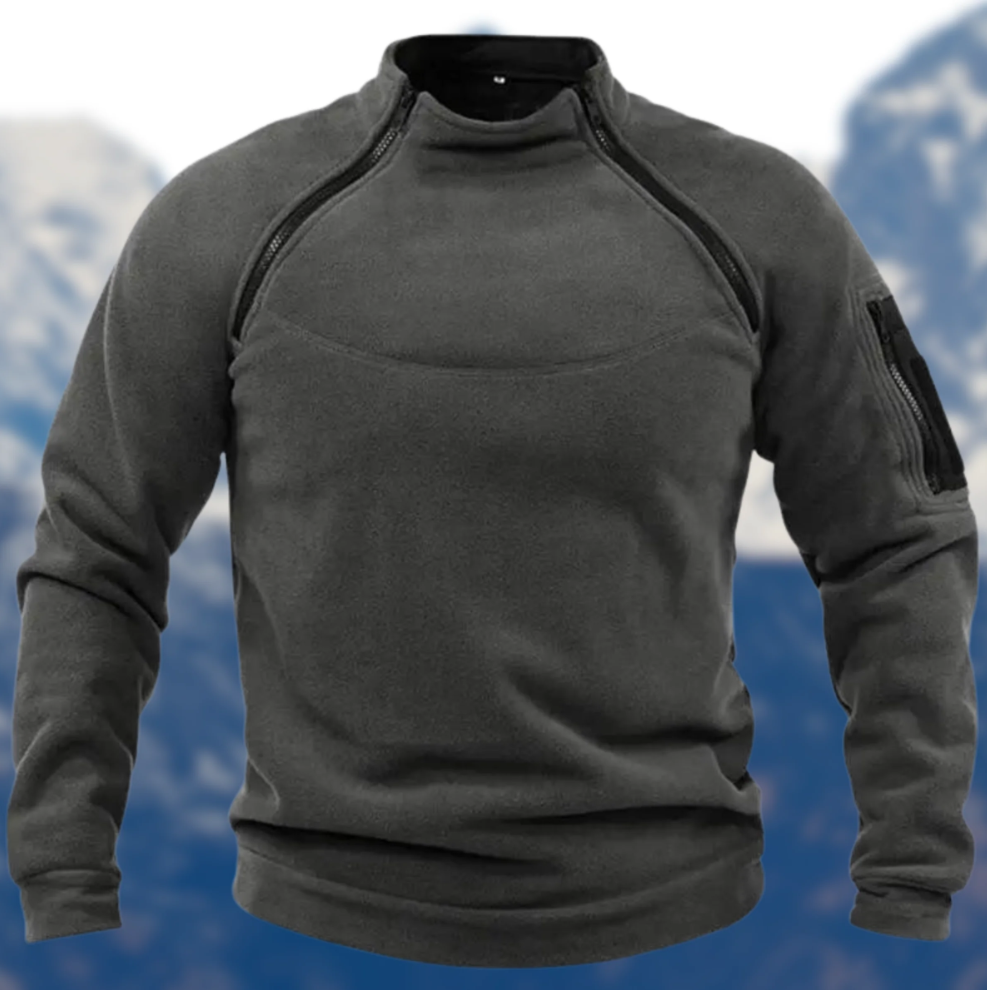 Men's tactical fleece jumper with zippered pockets