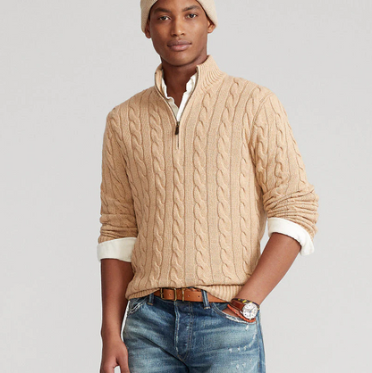 Half zip wool sweater