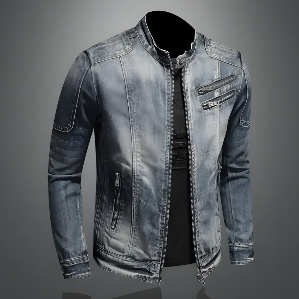 Retro denim jacket for men