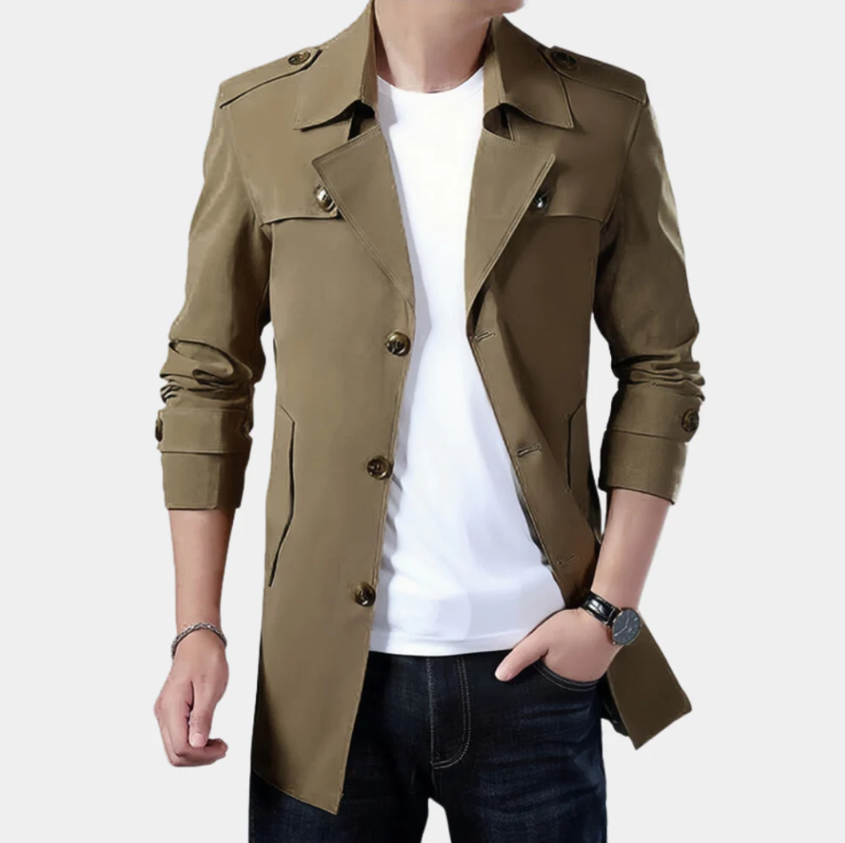 Gregorio - elegant classic trench coat for the modern man