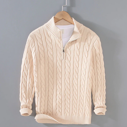 Half zip wool sweater