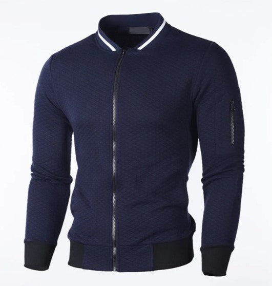 Keda - men's sweatshirt with zip and stand-up collar