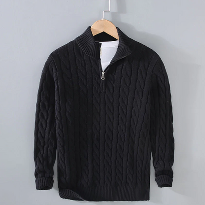 Half zip wool sweater