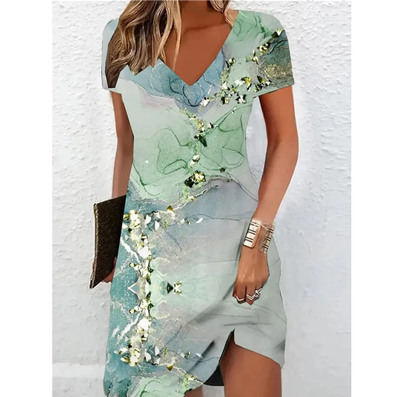 Bianca - beige glitter cocktail dress