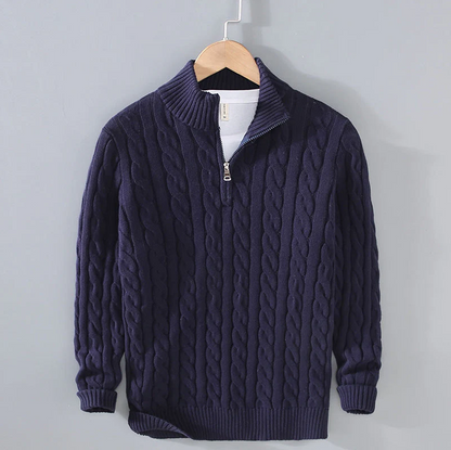 Half zip wool sweater