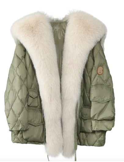 Jacket with fur collar