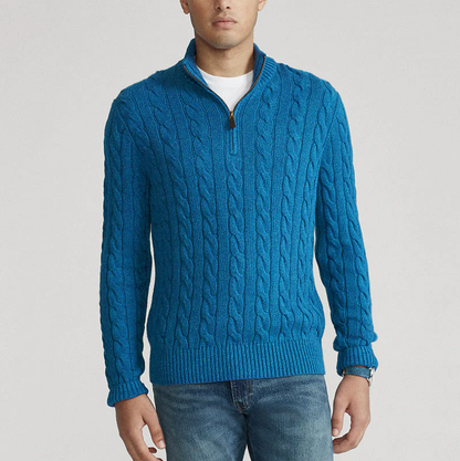 Half zip wool sweater