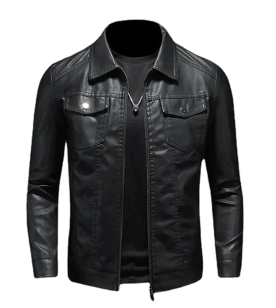 Calvin - men's vintage leather jacket