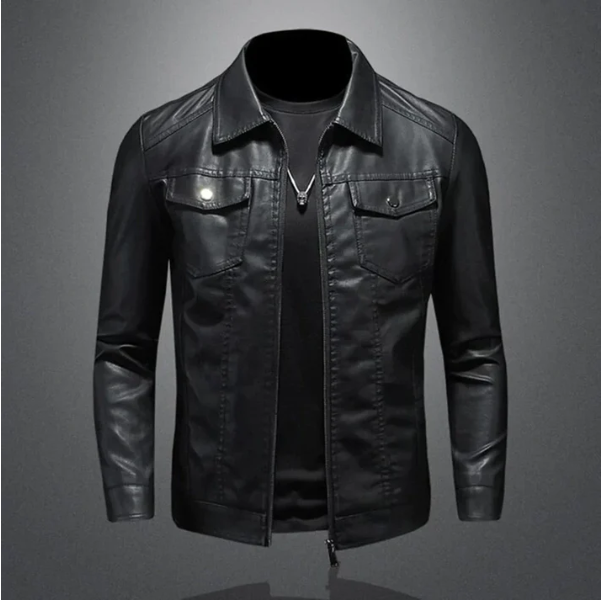 Calvin - men's vintage leather jacket