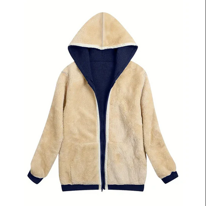 Lena l jacket with hood, lined with faux fur