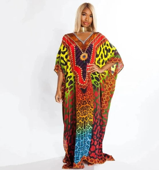 Harper - multicolored graphic print boho dress