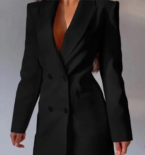 Amelia - double breasted backless blazer dress