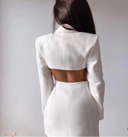 Amelia - double breasted backless blazer dress