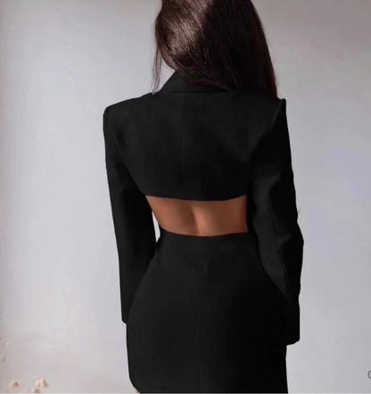 Amelia - double breasted backless blazer dress