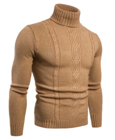 Classic - Cable Knit Turtleneck Sweater for Men