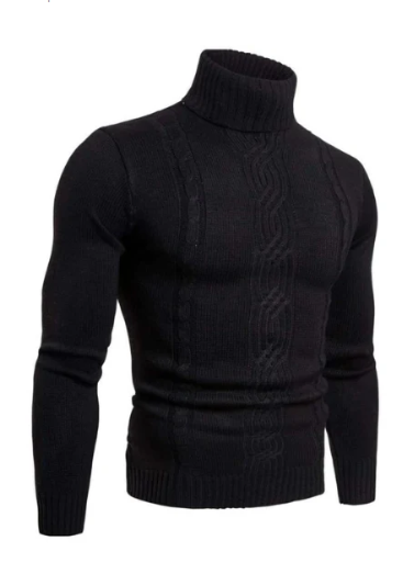 Classic - Cable Knit Turtleneck Sweater for Men