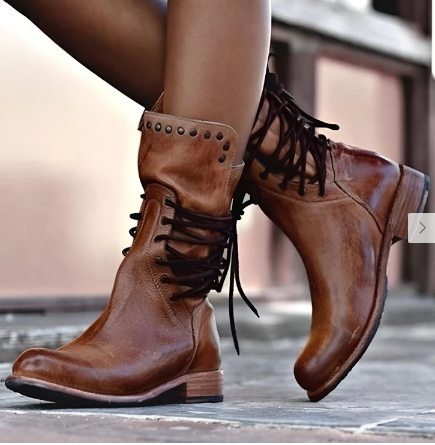 Charming rustic boots with studs for women