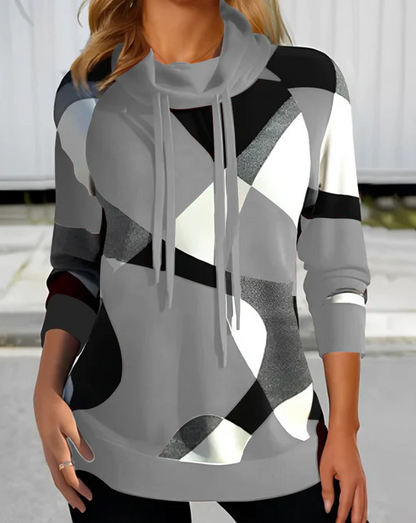 Vera | color block sweater with hood