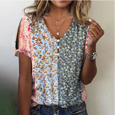 Mila – blouse top with floral mix