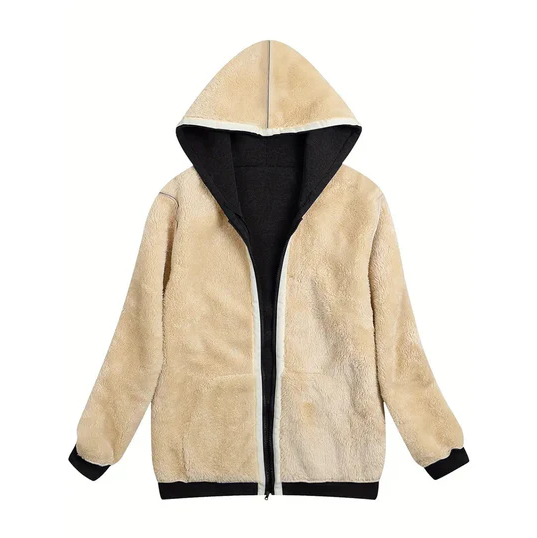 Lena l jacket with hood, lined with faux fur