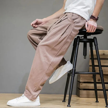 Jan – taupe colored, casual linen trousers