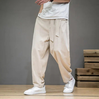 Jan – taupe colored, casual linen trousers