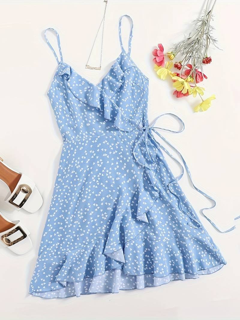 Taylor - lace up ruffle cami dress