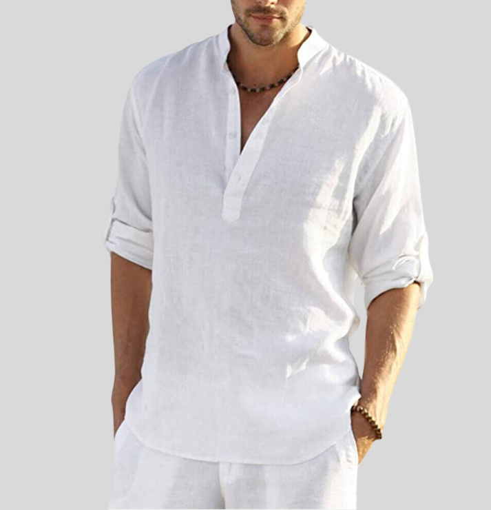 Carl - elegant linen shirt with collar