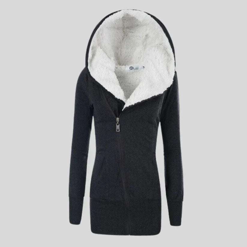 Brie – fleece cardigan with hood