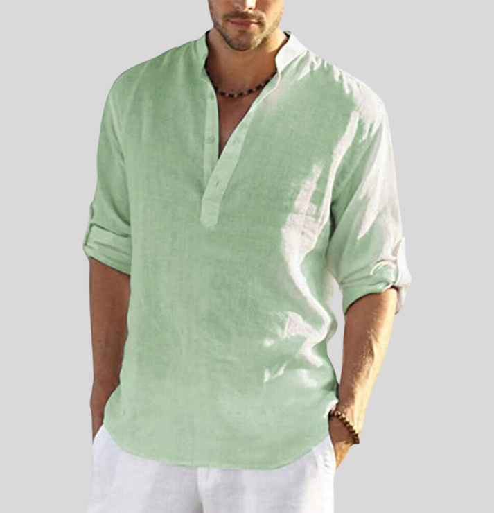 Carl - elegant linen shirt with collar