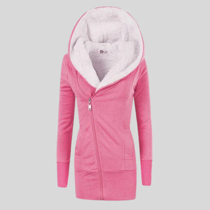 Brie – fleece cardigan with hood