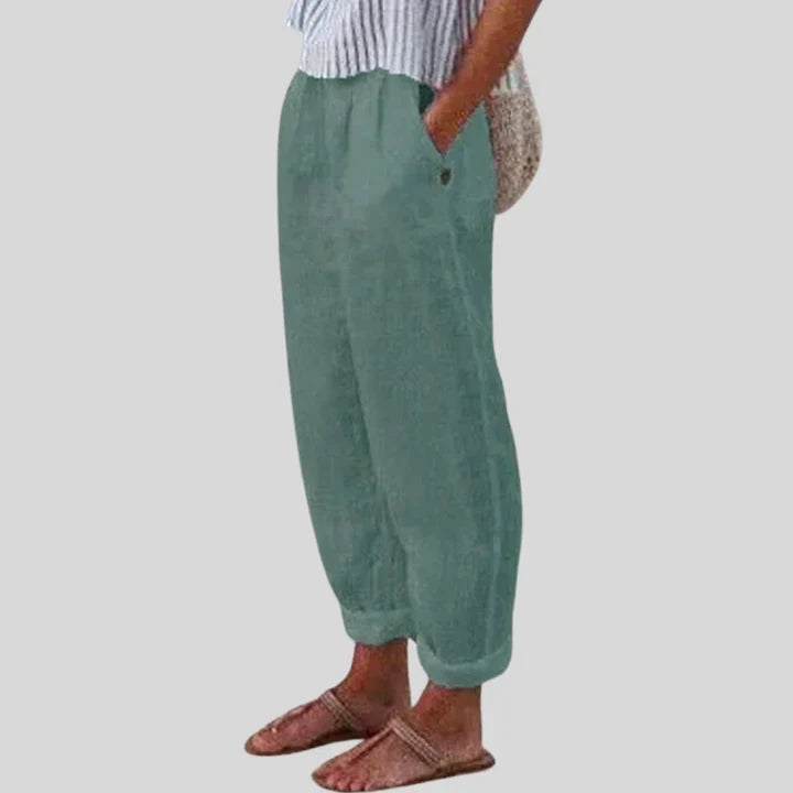 Beige linen trousers men - lukas