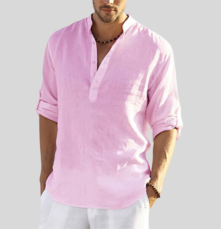 Carl - elegant linen shirt with collar