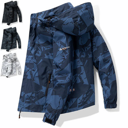 Daniel - waterproof zip-up ski jacket in sporty style with letter print