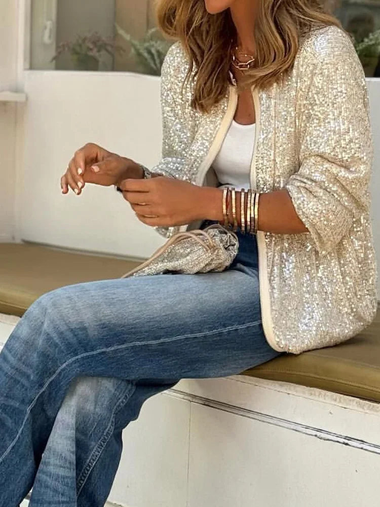 Deandre - o-neck sequin loungewear jackets