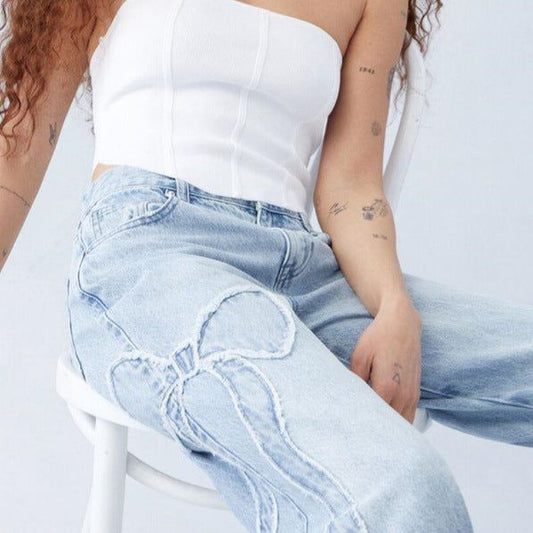 Lavey - baggy jeans with bows