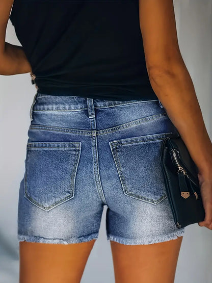 Ruby – spring/summer ribbed denim shorts