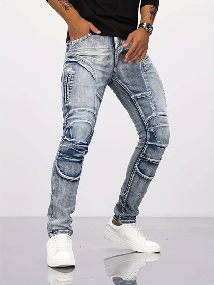 Liam - casual skinny biker jeans for men