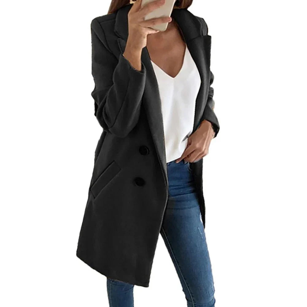 Aurora | elegant long blazer coat