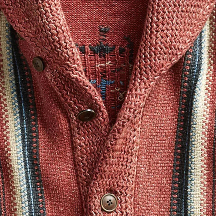 Edoardo - men's jacquard cardigan in vintage style