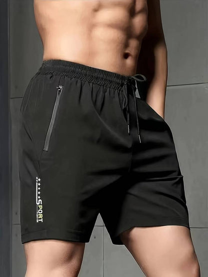 Andrew – sports shorts with drawstring and zip pockets