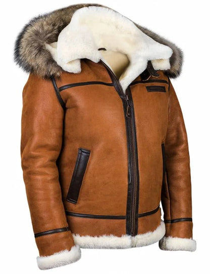 Meti - sheepskin jacket with fur hood